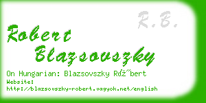 robert blazsovszky business card